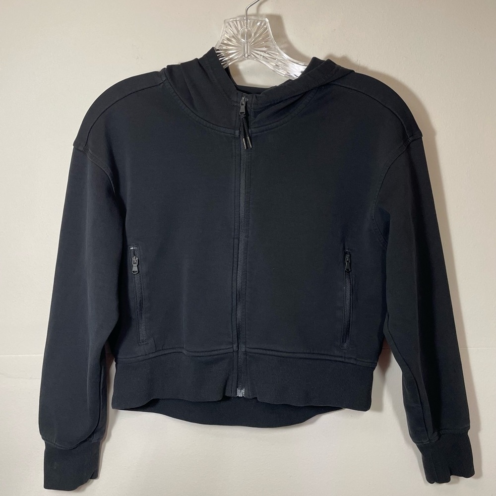 Old Navy Black Bomber Jacket with Ribbed Cuffs
